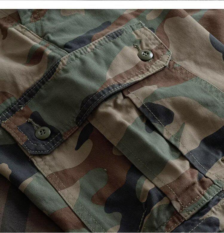 Heavyweight Cotton Men's Harajuku Retro Camo Workwear Shorts