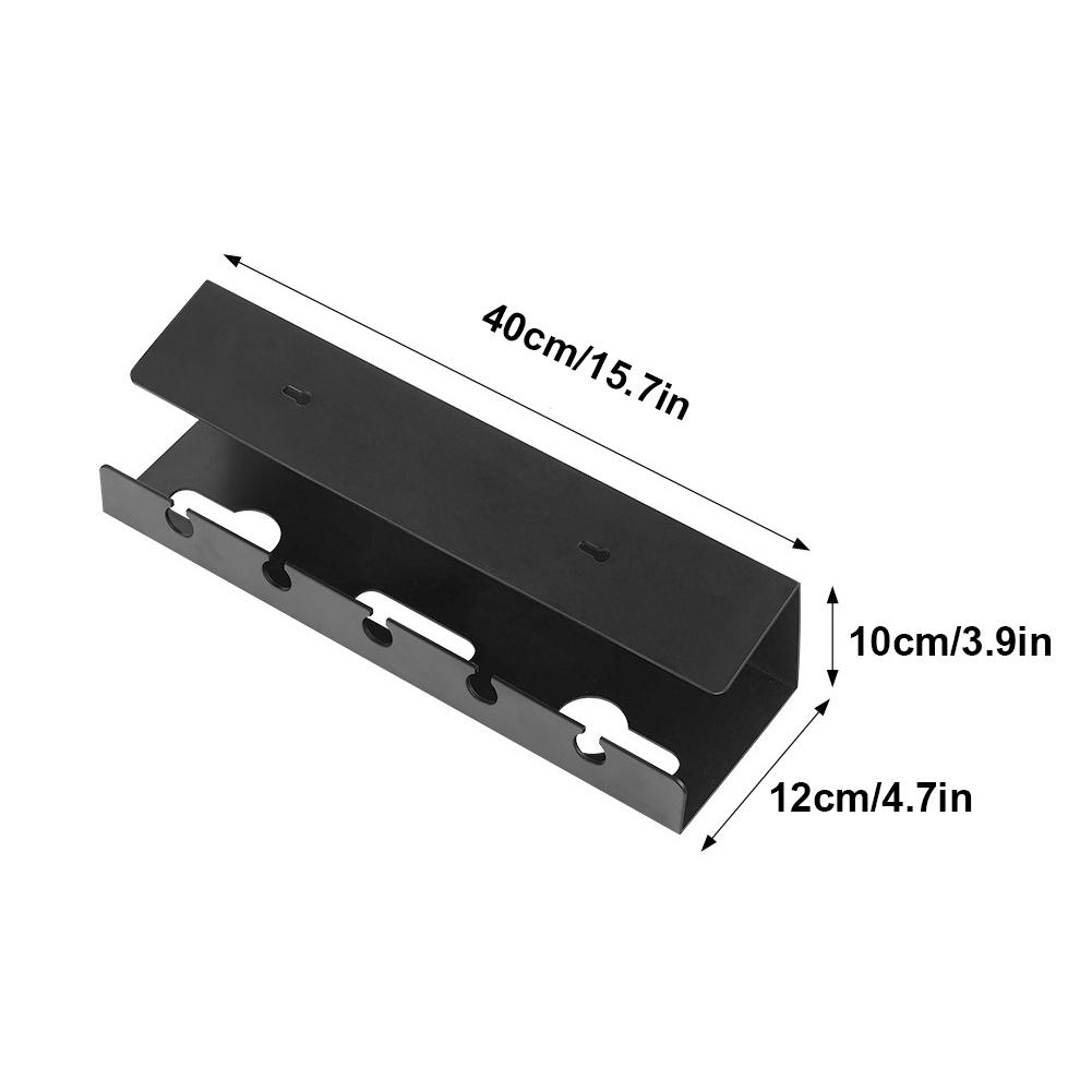 2Pcs Under Desk Cable Management Tray Self Adhesive Cable Storage Rack Cable Tray Basket for Power Strip Adapter