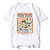 Casual Women T-Shirts Harajuku Casual Short Sleeve Cure for Stupid People Clothing Breathable Aesthetic Clothes Streetwear Tops
