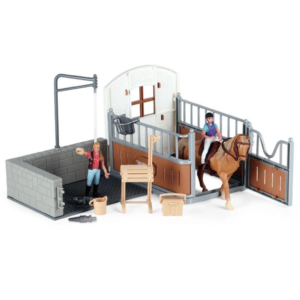 Model Cursă de Cai DIY Călăreț Animal de Fermă Figurine Figurine Acțiune și Jucărie Jucării Emulație ABS pentru Copii Cadou de Crăciun Aniversare