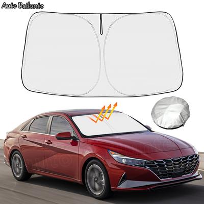 Hyundai Elantra 2017 - 2022 2023 için Araba Güneş gölge Ön pencere gölgeliği Kapak Visor Cam Güneşlik 2023