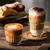 175ml/250ml/350ml Striped Coffee Cup High End Latte Mocha Cups Transparent Cold Brew Coffee Mug Retro Milk Beverage Cups Cafe