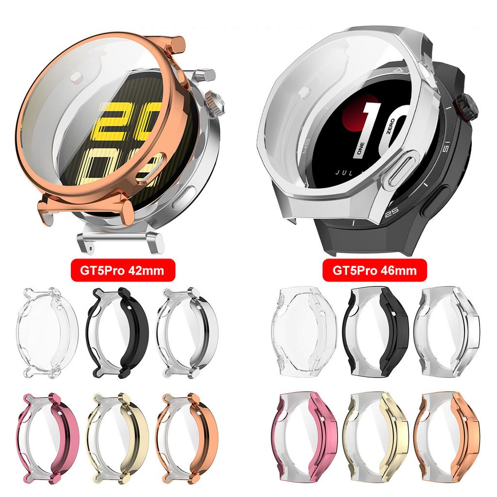 TPU Case for Huawei Watch 5/GT5/GT5 Pro 41/42/46mm - All-Around Protective Cover Screen Protector Anti-scratch Shell Accessories