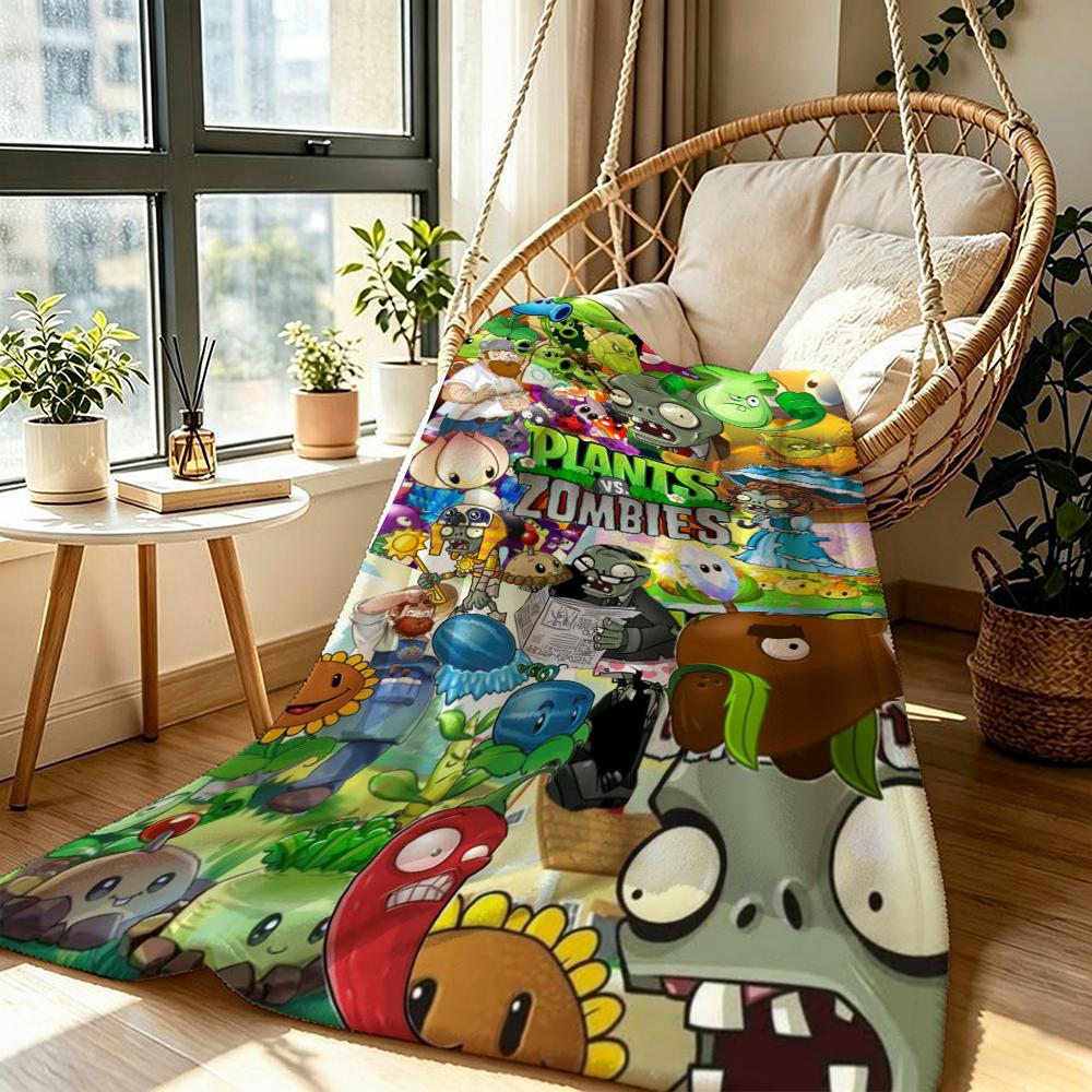 Plants Vs Zombies Game Blanket Sofa Blanket Home Decor Air Conditioning Blanket Nap Blanket Machine Washable