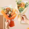 Crochet Flower Bouquet Handmade Knitted Positive Sunflower Artificial Yarn Flower Bouquet Gift for Mother's Day Valentine's Day Anniversary