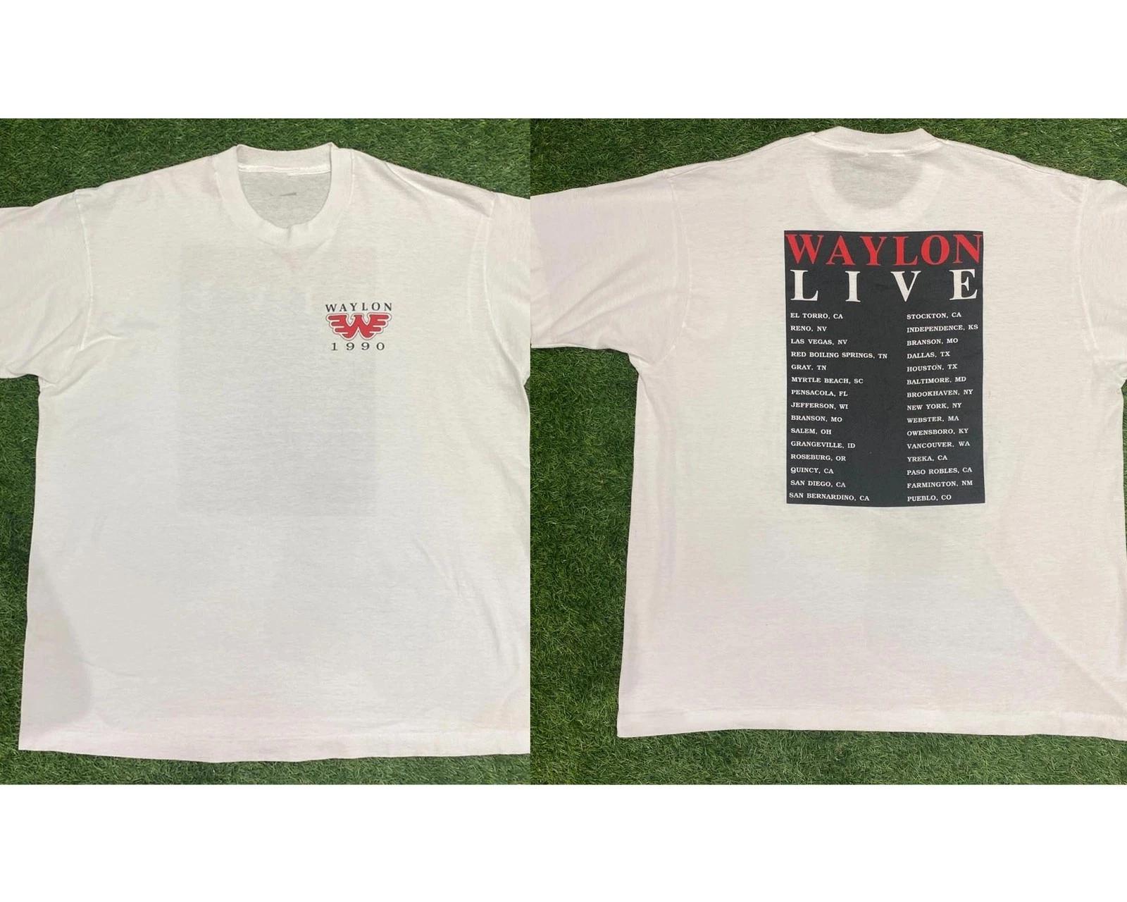 VTG Rare 1990 Waylon Jennings Tour TShirt Unisex S-5XL M