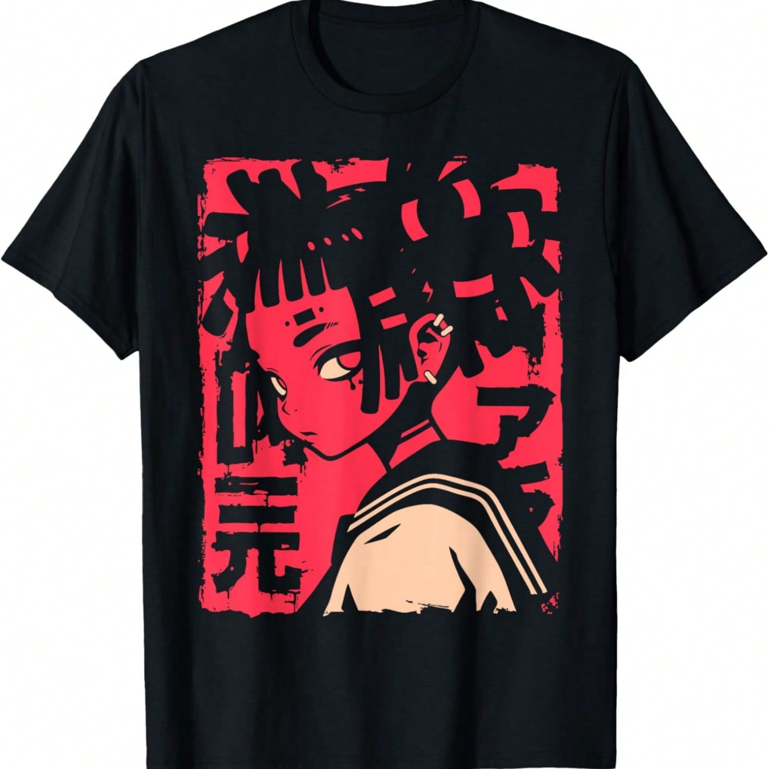 Harajuku Cyberpunk Black Anime Manga Waifu Japanese T-Shirt(4) S разноцветный