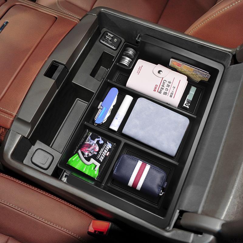 Center Console Organizer Tray for Chevy Silverado/GMC Sierra 2014-2018 and Tahoe Suburban/Yukon 2015-2020 Armrest Storage Box