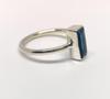 Baguette London blå topas ring, 925 solid sterling sølv, damering, gave til henne, statement-ring, edelstensring
