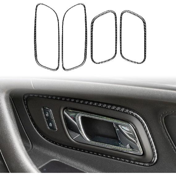 Real Carbon Fiber Compatible with Ford Taurus SEL/Limited/SE/SHO 2013-2019 2014 2015 2016 2017 2018 Accessories Car Door Lock Decoration Trim Cover