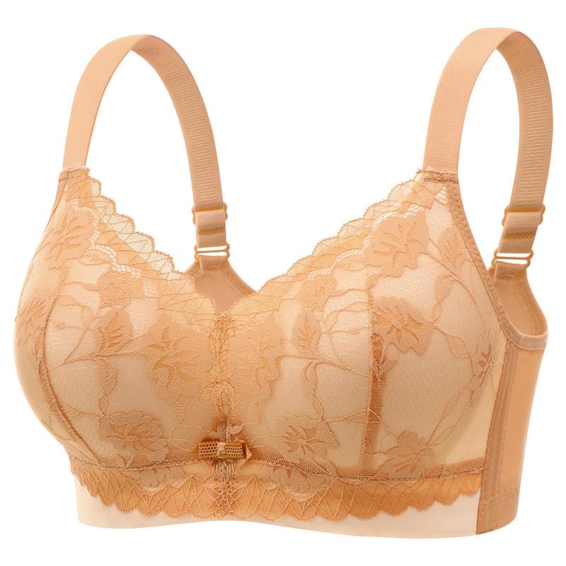 New lace anti-light large-size underwear women's thin sexy anti-sagging breast adjustment bra cover