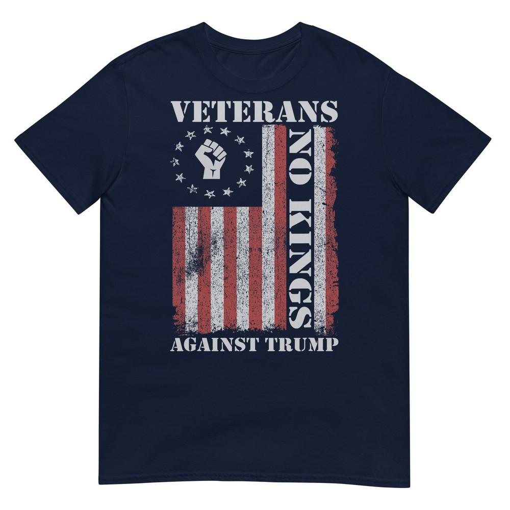 Military Veterans Protest Usa Flag No Kings America Protest Tshirt S