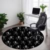 1pc Skeletoons Chair Carpet for Office, Indoor Non Slip Washable Polyester Fiber Carpet,