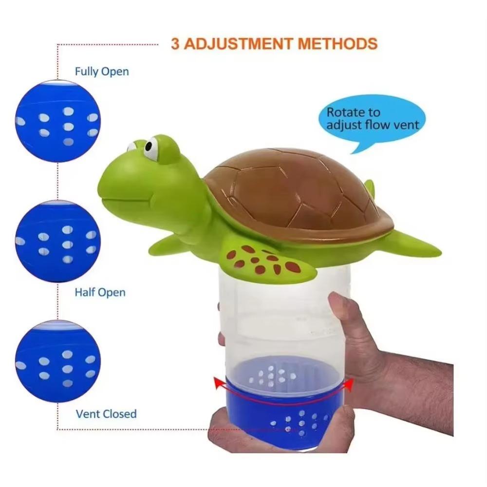 New Durable Pool Floater Creative Cute Turtle Design Floating Chlorine Dispenser Adjustable Tablet Floater Swimming Pool