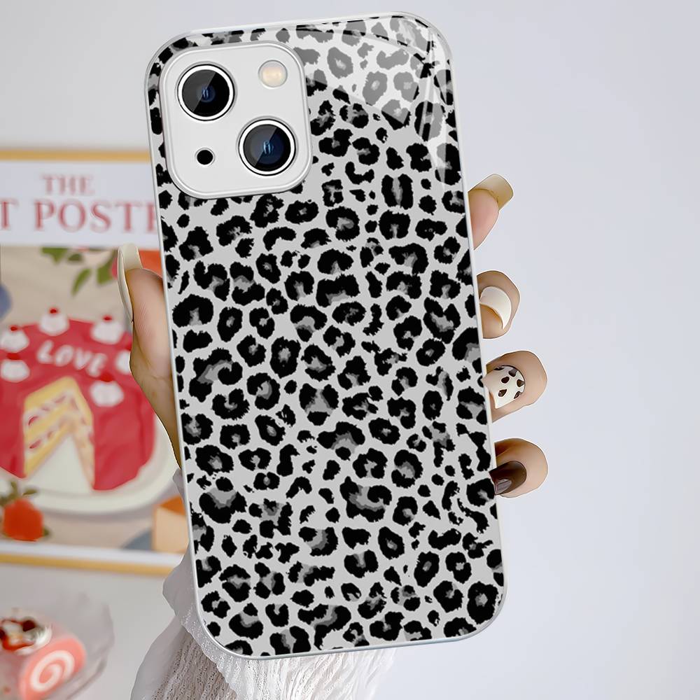 Leopard Cheetah Print Tempered Glass For Iphone 14 13 12 11 Pro Mini XS MAX 14Plus X XS XR Fundas