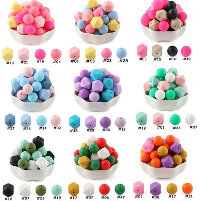 20Pcs 15mm Round Silicone Beads 14mm Hexagon Bead For Jewelry Making DIY Necklace Bracelets  Jewelry Accessories