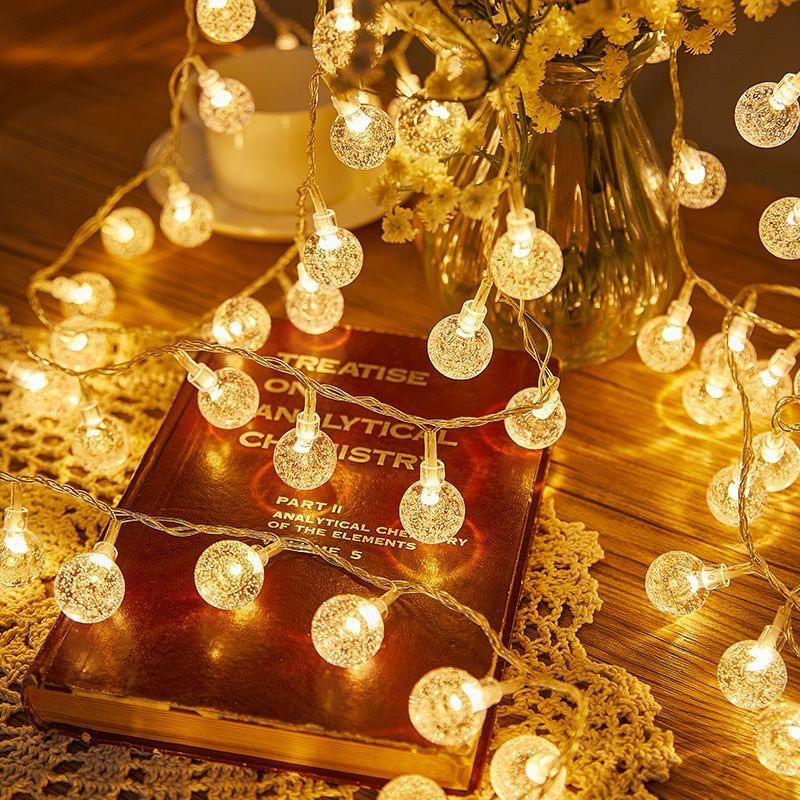 

LED String Lights 3 6 10M Warm Color Crystal Fairy Lights Outdoor USB Operated Garland Christmas Decoration Party Wedding DIY 3M 20leds