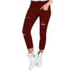 Women's High Rise Skinny Capri Pants Slim Fit Ripped Stretch Pencil Leggings For Summer Daily Casual Wear