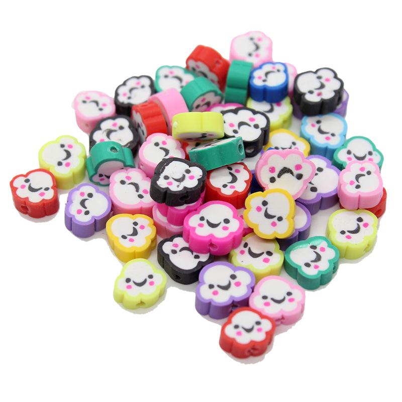 Soft Pottery Pieces Beaded Diy Mobile Phone Chain Accessories Loose Beads Smiley Face Letters Animal Fruit Mixed Soft Pottery