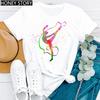 Gymnastik Ballerina Tänzerin T-Shirt Aquarell Gymnastik Ballett Tänzerin Druck T-Shirt Frauen Grafik T-Shirts Ästhetische Kleidung