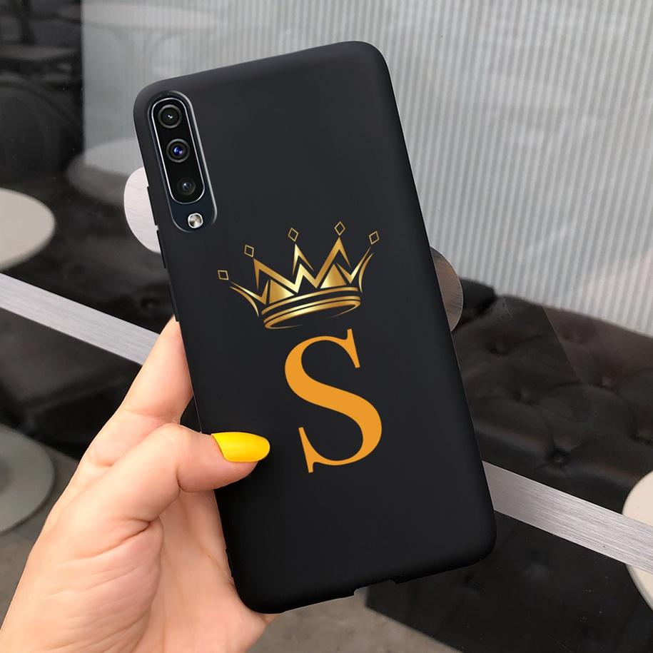 For Samsung Galaxy A50 A50S A30S Case Silicone Letters Crown Back Cover Phone Cases For Samsung A50 A 50 30 S A307F A507F Fundas