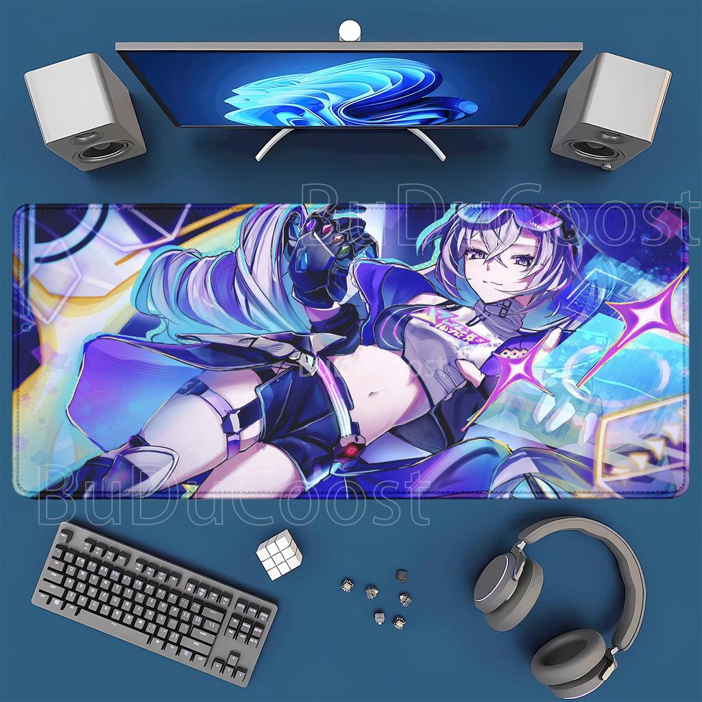 HSR Silver Wolf LV Honkai Star Rail Large XXL Mouse Mat New Nonslip Keyboard Anime Girl Kawaii Mouse Pad PC Gaming Desk Mat