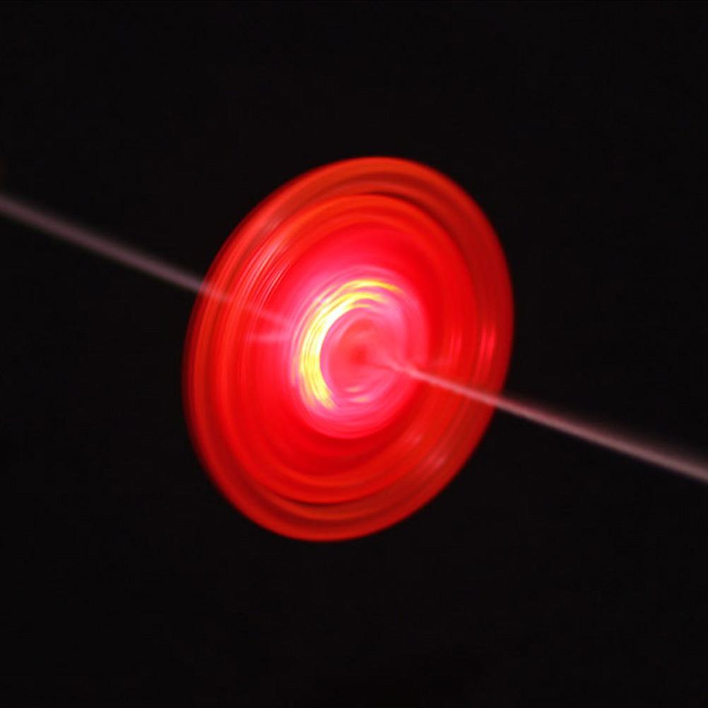 Kids & Adults Stress Relief Toy Pull String Flashing Flying Wheel Glowing Spinning Top (Bag, 10pcs*s) Random Color 1
