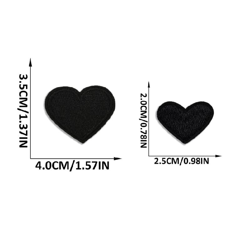 52Pcs Colorful Heart Shaped Fabric Patches For Instants Garment Repair And Customization