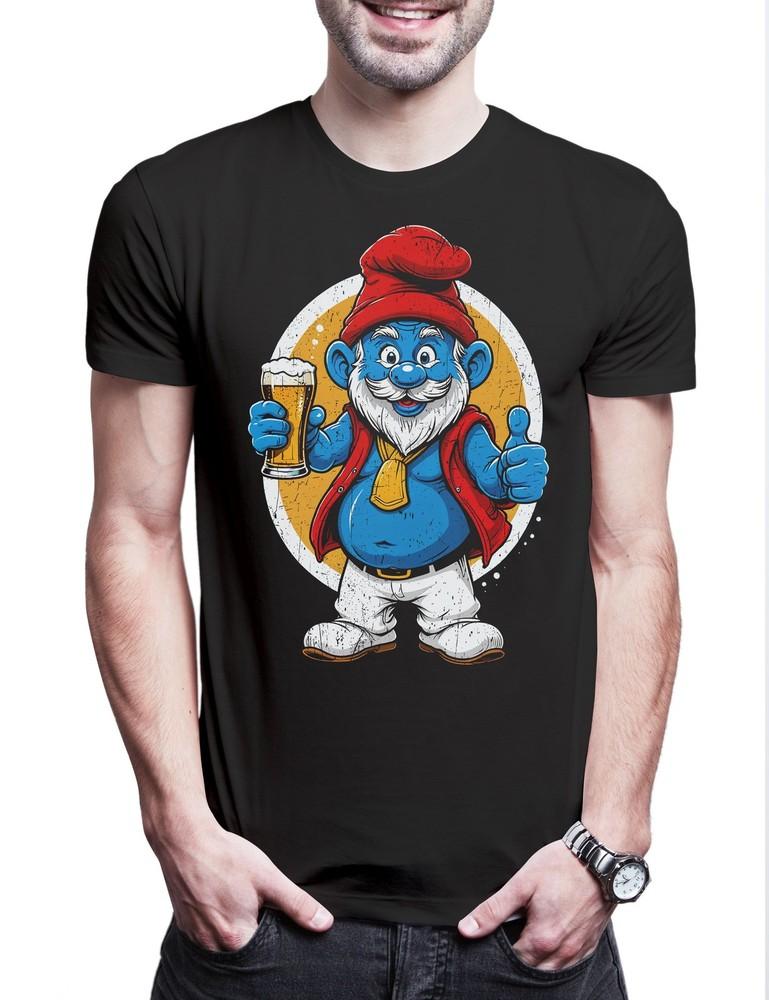 

Drunken Papa Herren T-Shirt Bier Smurf Karneval Schlumpf Beer Fasching Fun Vater M