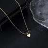 French Retro Double-Sided Heart Pendant Necklace with Natural Shell