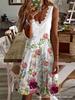 New European and American hot-selling women's clothing fast-selling T strap V-neck lace fashion printed dress