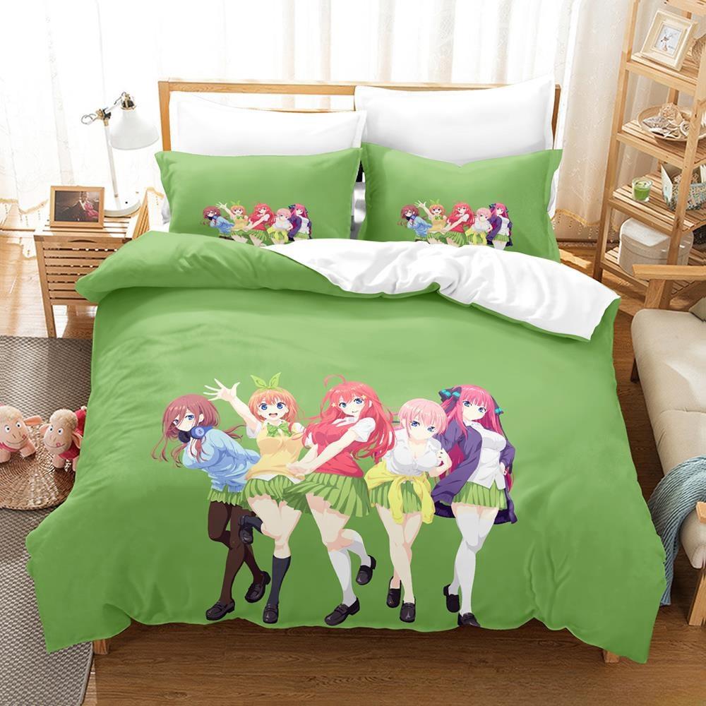 Anime Kawaii Girls The Quintessential Quintuplets Bedding Set Cartoon Anime three-piece Set Adult Kid Bedroom Duvet Cover Sets