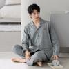 Pajamas Men'S Spring And Autumn Pure Cotton Long-Sleeved Autumn Plaid High-End Sense Can Be Worn Outside Qingzhong Spring Loungewear Suit
