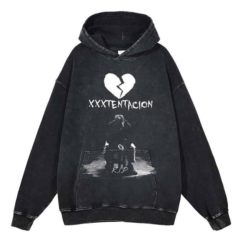 American Retro XXXTentacion Character Print Hip Hop Hoodie Sweatshirt