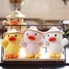 Adorable Yellow Duck Plush Toy With Straw Hat And Soft Short Plush Material