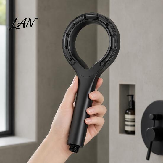 Soft Water Shower Spray Head, Large Ring Shaped, High Pressure Handheld Spray, Easy To Hold Head Flow Accessory, for Home Bathroom Panel
