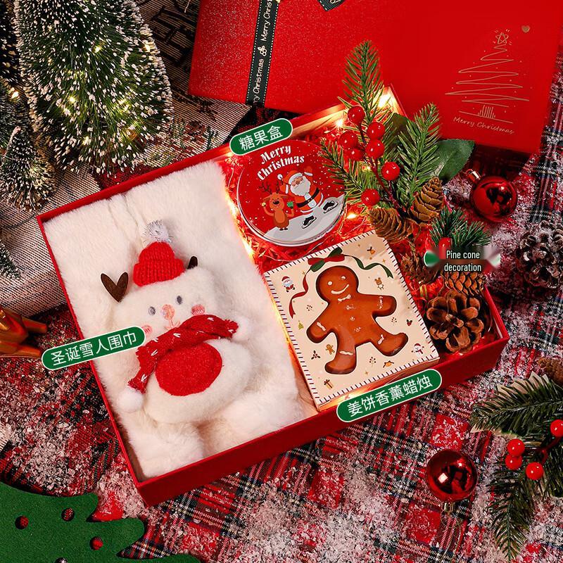 A1 Christmas Gift Thermos Cup Set Snowman Scarf, Scented Candle & Candy Box