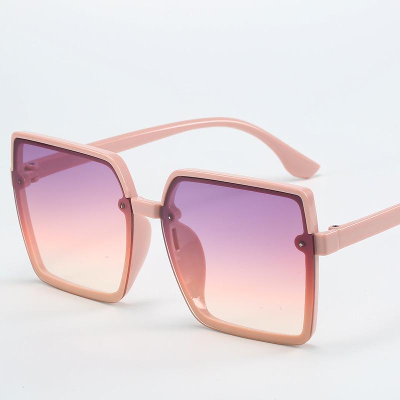 Non-polarized Colorful Square Sunglasses Fashion Plastic Cat Eye Women Sunglasses Men Big Frame Mirror Sun Glasses