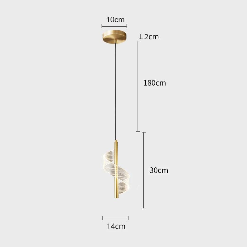 LED Bedside Pendant Light, Simple and Modern, Living Room, Bedroom Bedside, Creative Single Head Long Line Small Pendant Light