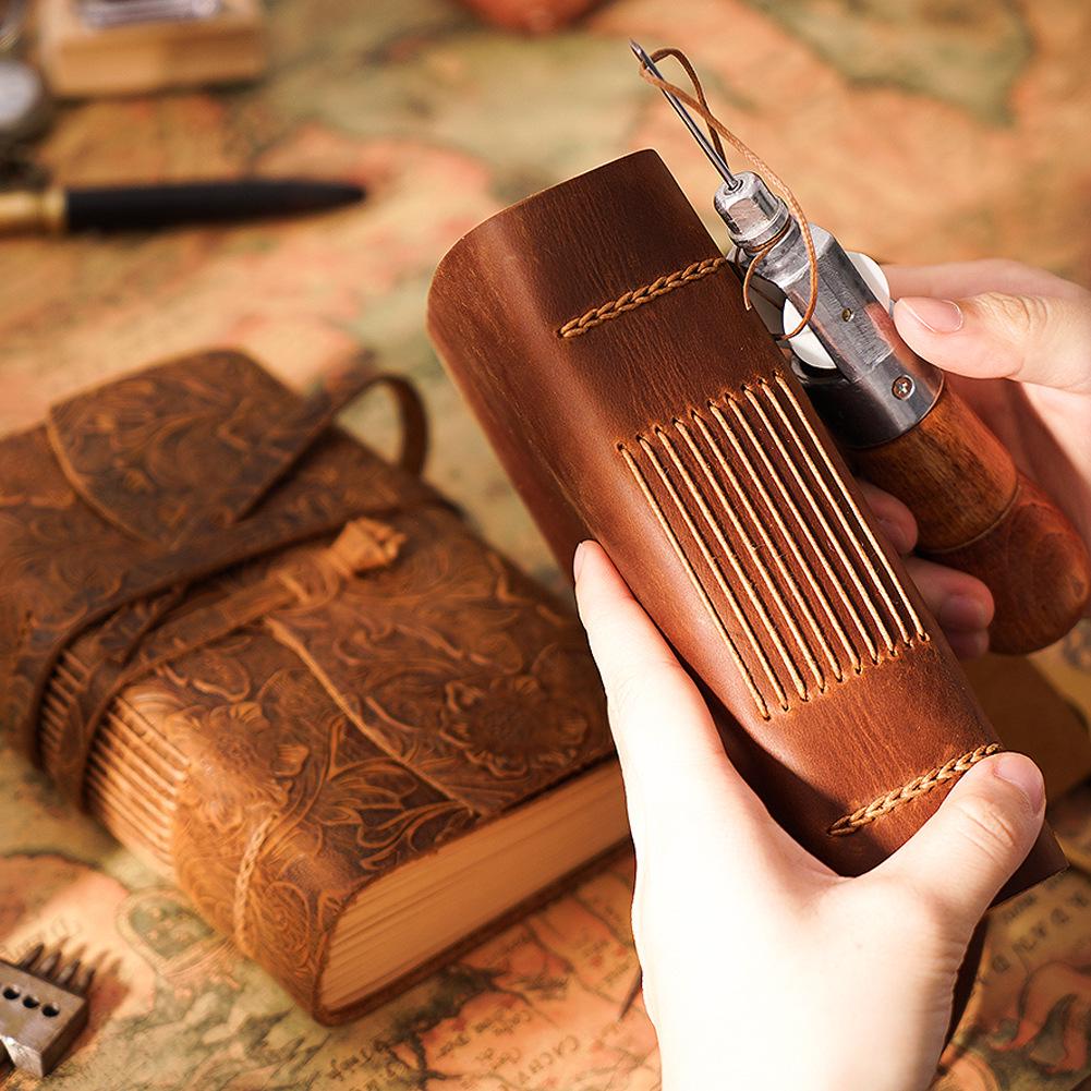 Thick Retro Chinese-Style Cowhide Diary Notebook with Kraft Paper