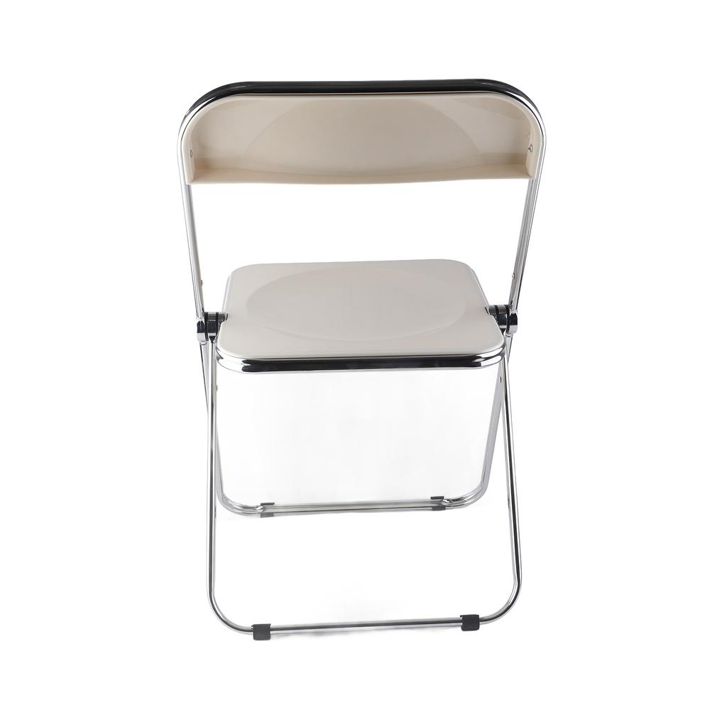 Folding Chair INS Style Folding Design Transparent Durable Sturdy Metal Foldable Chair for Party