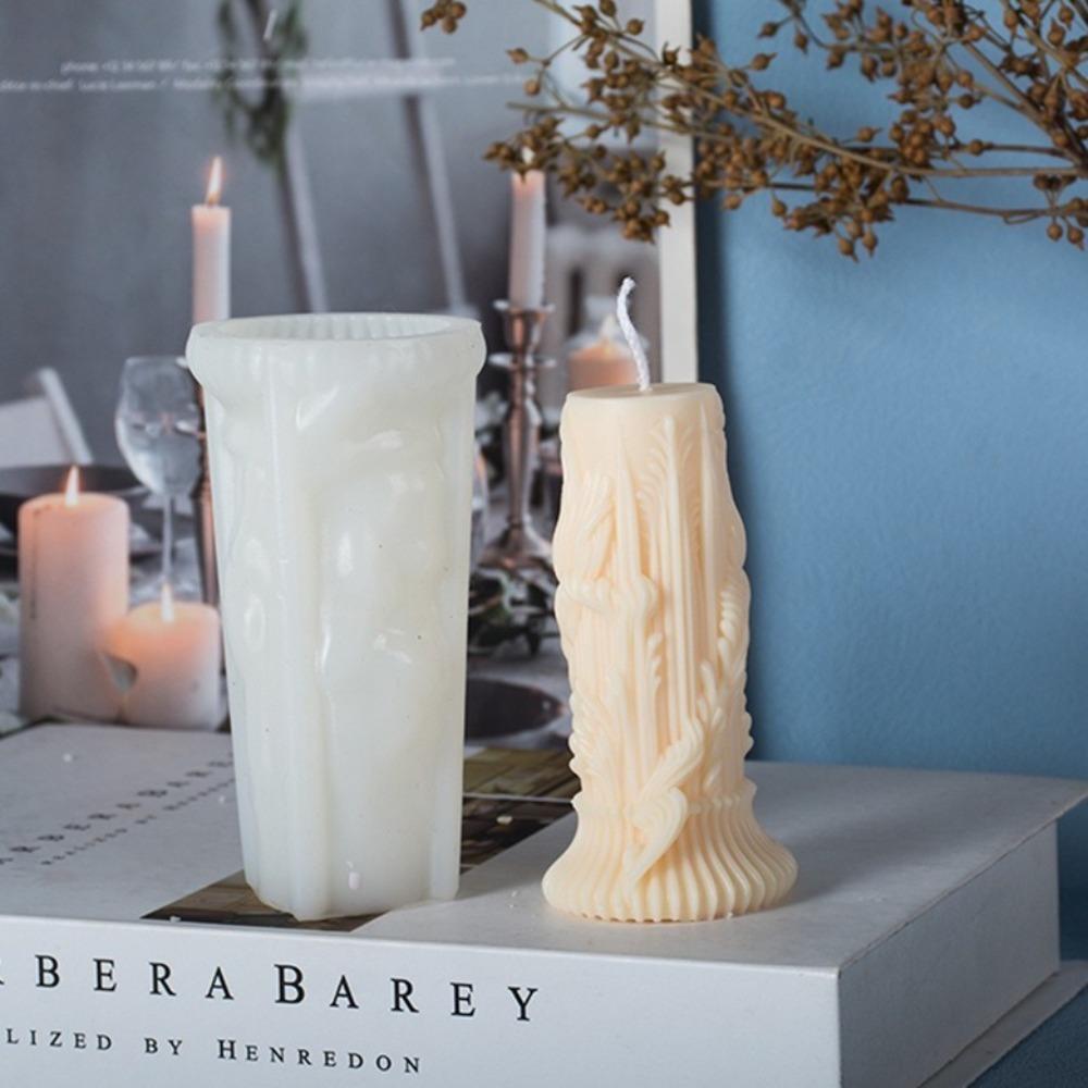 Cylindrical Aromatherapy Candle Mold Silicone Plaster Grinding Tool DIY Soap Mold  Home Decoration