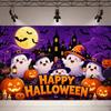 Roztomilý Halloweenský Pozadí Čarodějnice Duch Dýně Strašidelný Dům Měsíc Netopýr Fotografický Pozadí Dětská Halloweenská Párty Nástěnná Dekorace Banner31