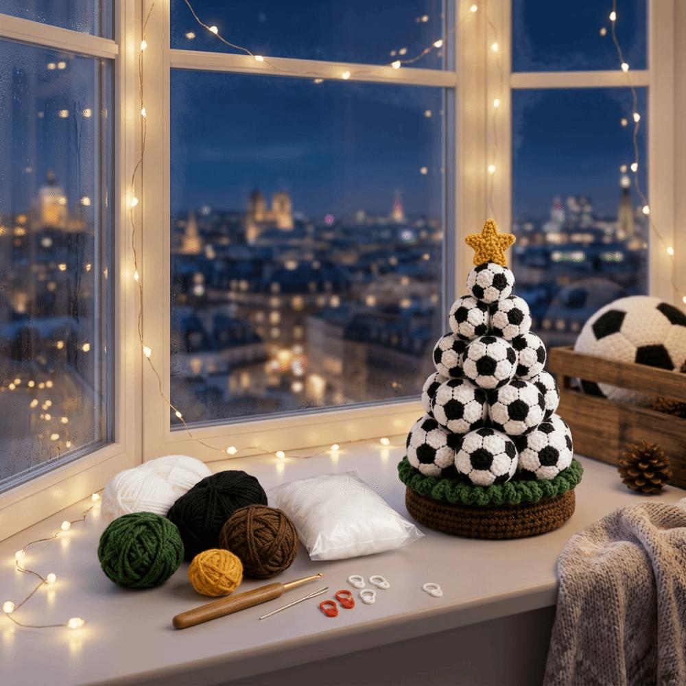 3D Knitted Christmas Tree Craft Set Sports Ball Christmas Tree Material Kit Home Decoration