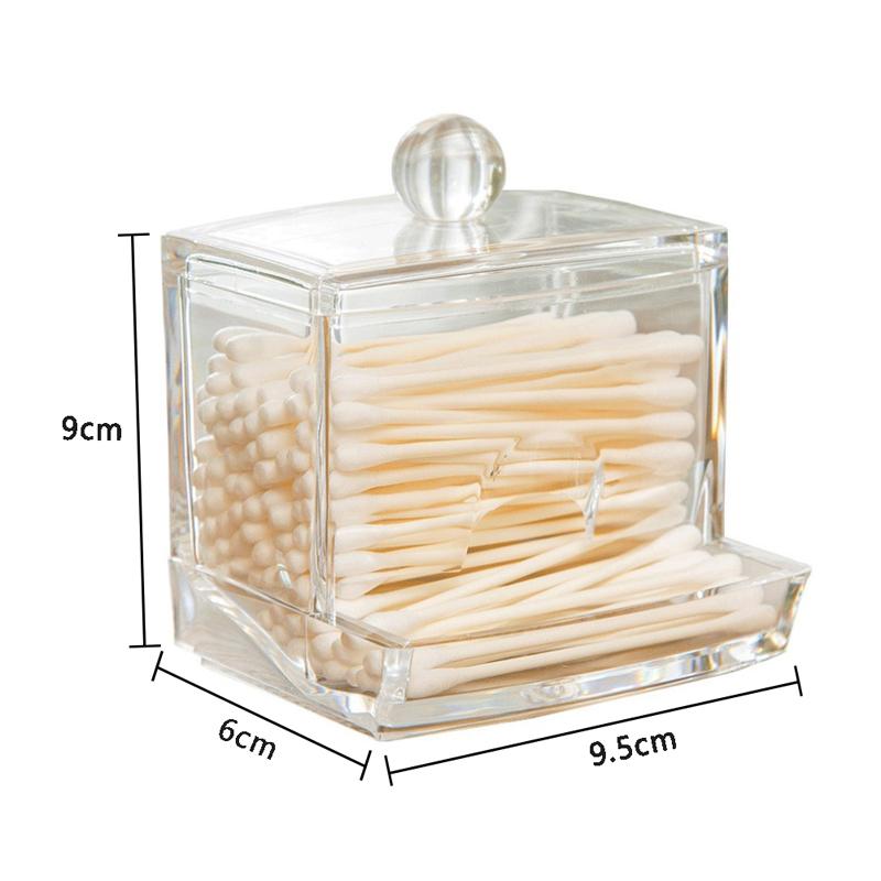 Acrylic Cotton Swabs Storage Holder Box Portable Transparent Makeup Cotton Pad