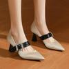 Fashion New Design Women Pumps High Heeled Sandals Pointed Toe Marry Jane Shoes High Quality Pu Heels Fashion Ladies Shoes 2025