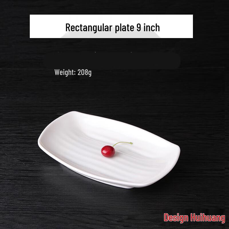 Weiße Melamin Rechteckige Servierplatte