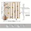 Plant Flower Shower Curtain - Natural Theme, Retro Art Pattern, Polyester, 12 Hooks, 70.8x70.8,Fashionable Bath & Bathroom Decor