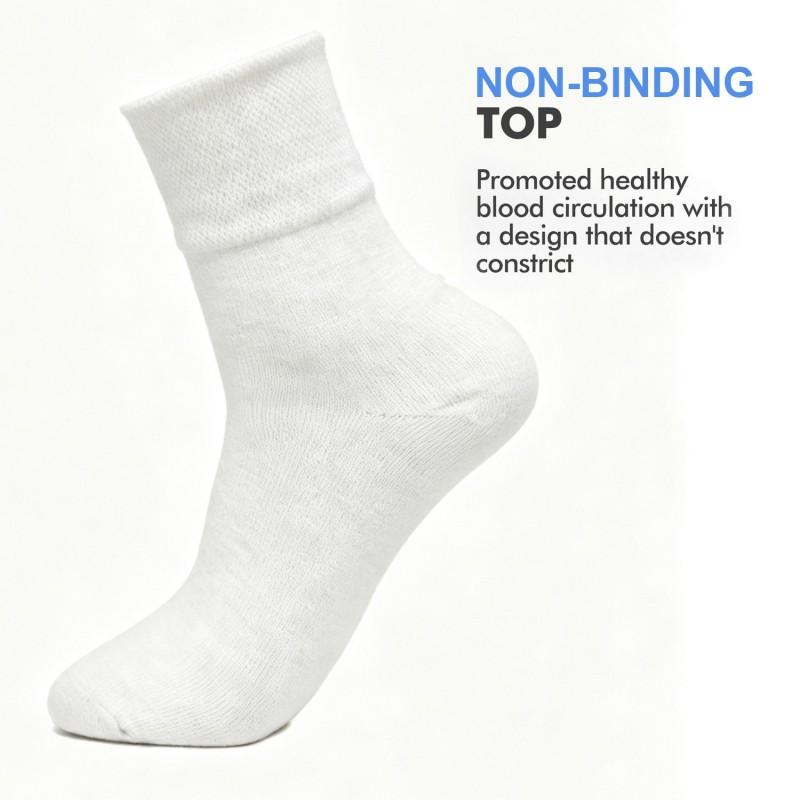 Plus Size Diabetic Socks Men Women Mid Calf Bamboo Fiber Antibacterial Odor Resistant Breathable Comfort Fit