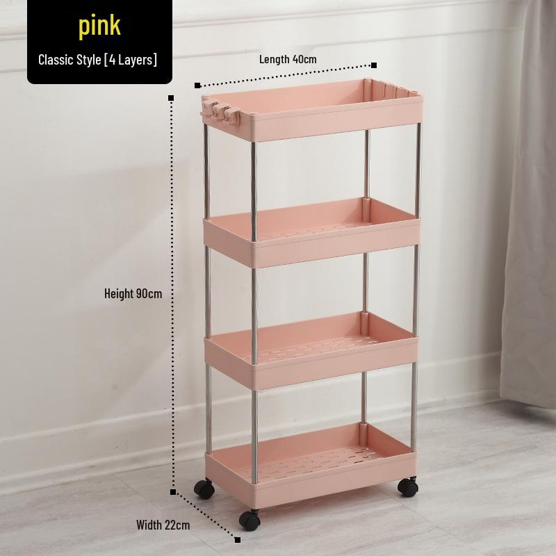 Bathroom & Kitchen Multi-layer Floor-standing Storage Trolley Shelf